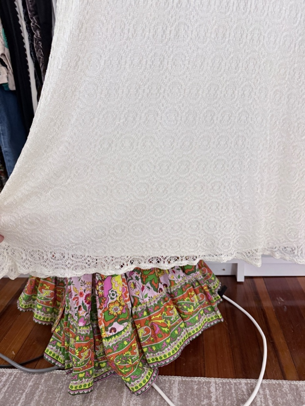 Dawn Joy Allover Lace Maxi Dress Ivory White - Picture 5 of 11
